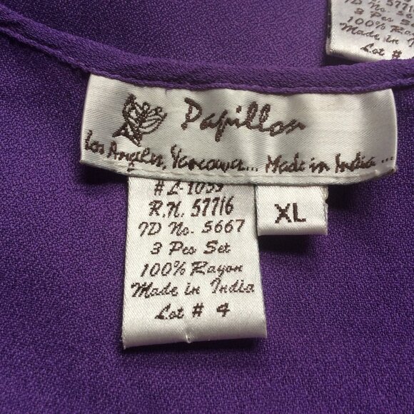 Papillon Purple Crochet Trim Tank & Blazer 2PC Bundle Size XL - Picture 4 of 7